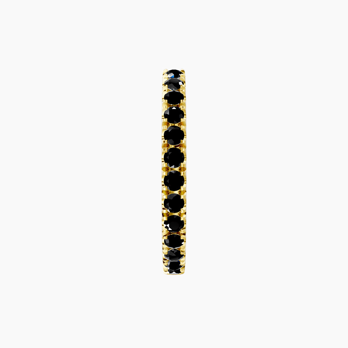 Terra | 18k Yellow Gold 9.5 mm Black Diamond Hoop Piercing