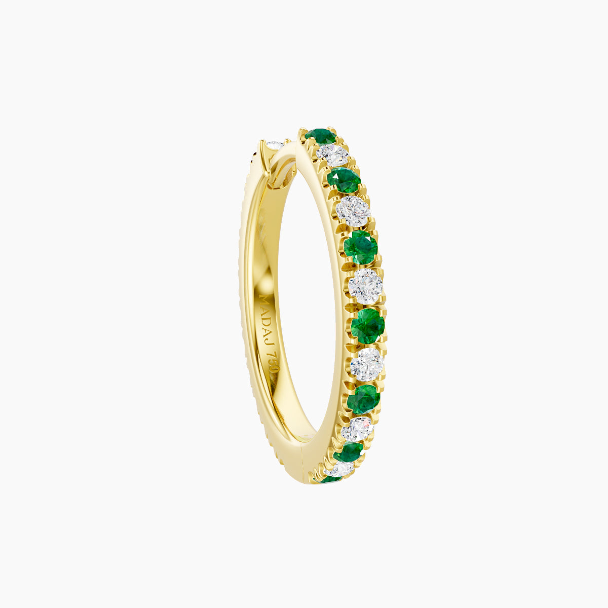 Terra | 18k Yellow Gold 9.5 mm Emerald & Diamond Hoop Piercing