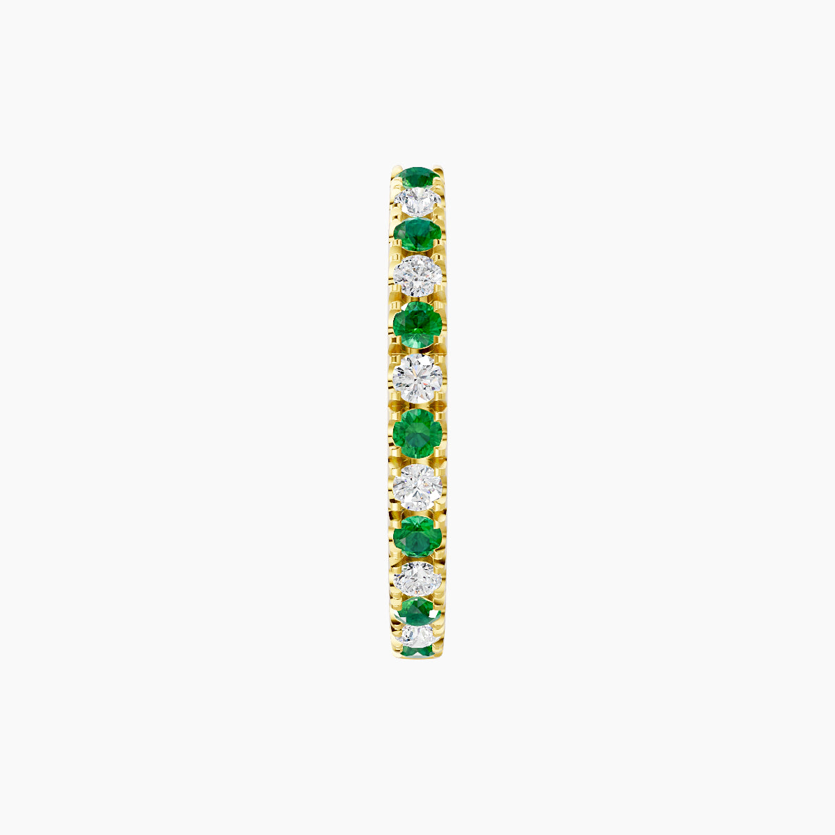 Terra | 18k Yellow Gold 9.5 mm Emerald & Diamond Hoop Piercing