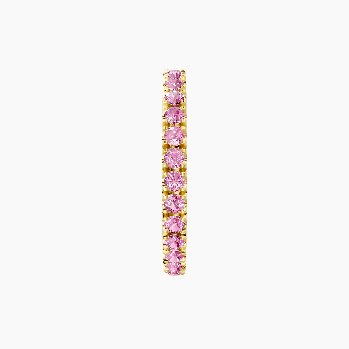 Terra | 18k Yellow Gold 9.5 mm Pink Sapphire Hoop Piercing