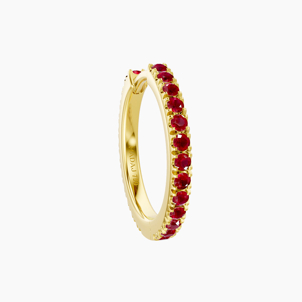 Terra | 18k Yellow Gold 9.5 mm Ruby Hoop Piercing