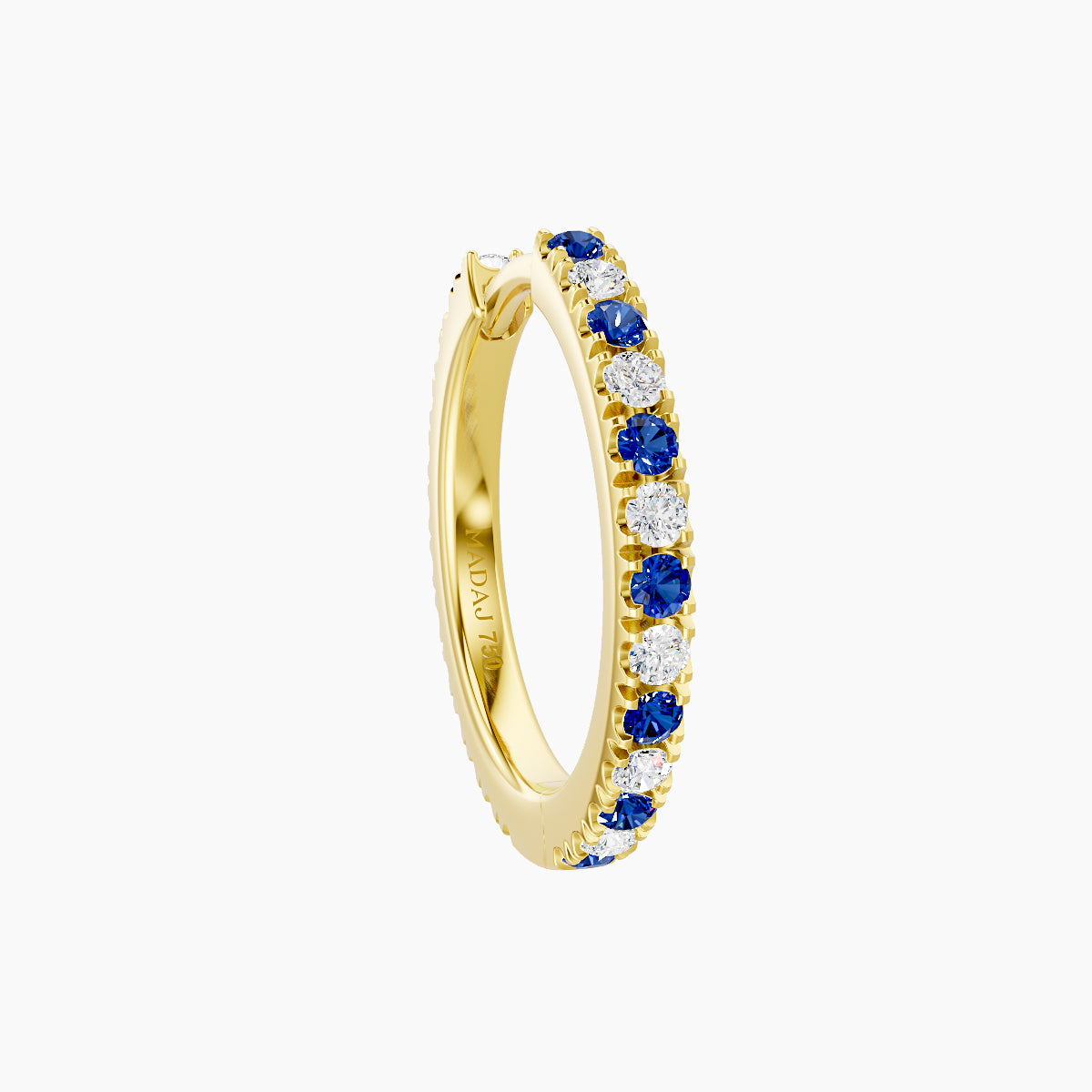 Terra | 18k Yellow Gold 9.5 mm Sapphire & Diamond Hoop Piercing