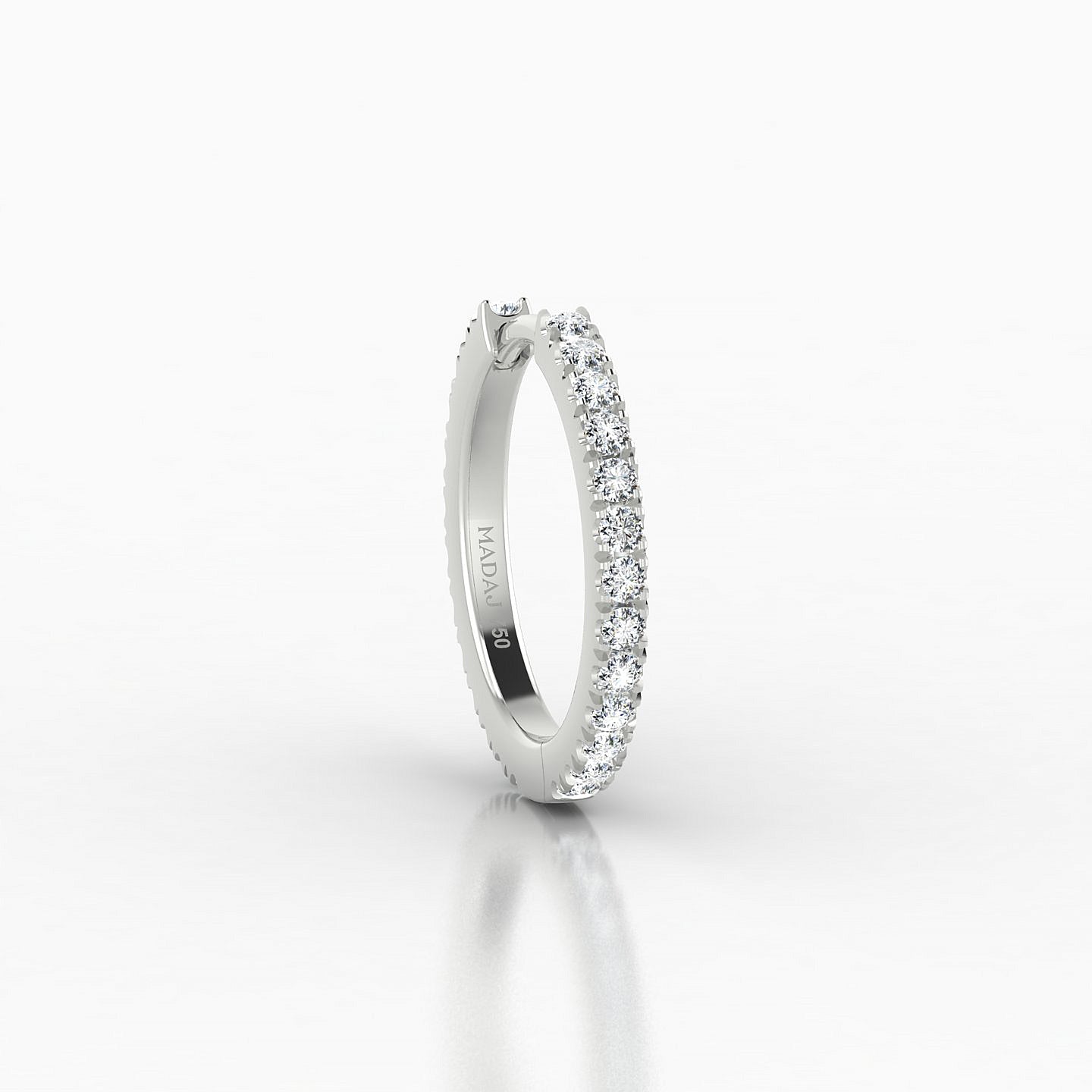 Terra | 18k White Gold 9.5 mm Diamond Hoop Piercing