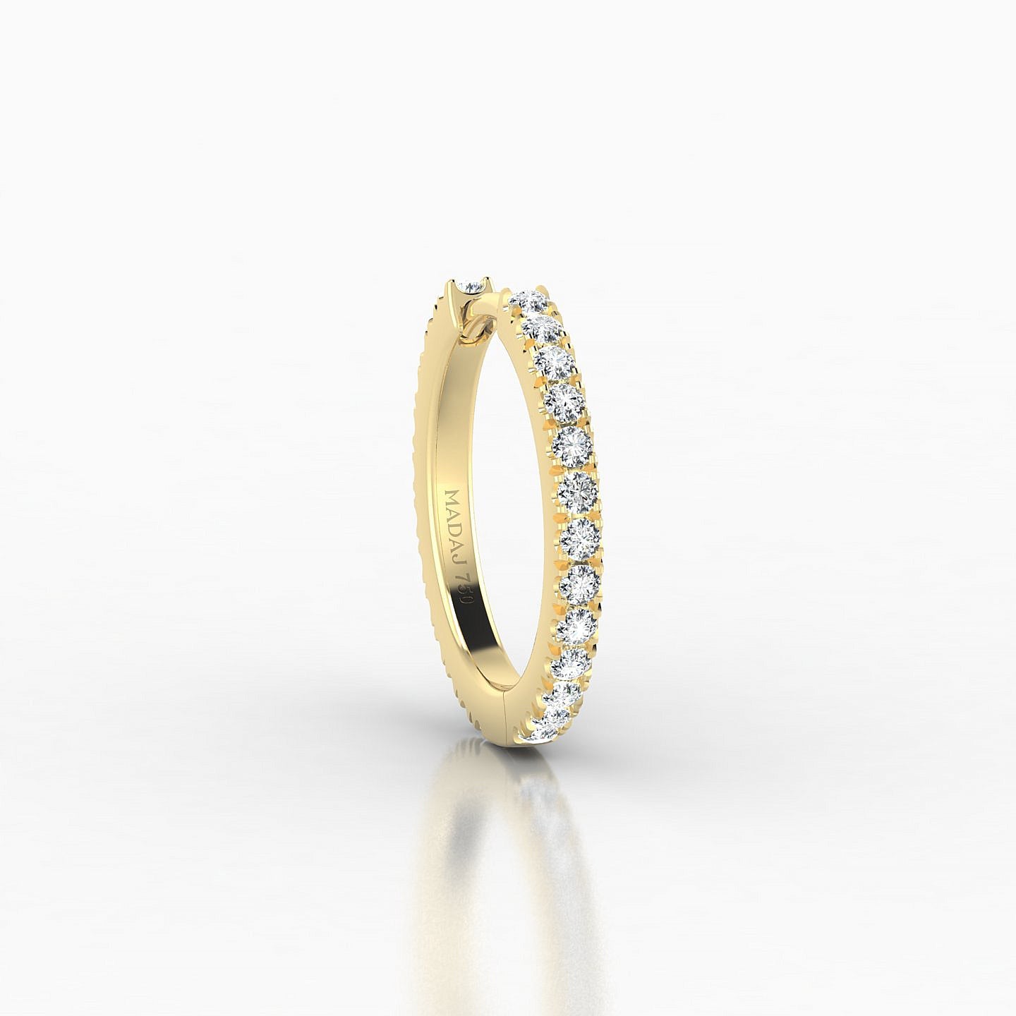 Terra | 18k Yellow Gold 9.5 mm Diamond Hoop Piercing