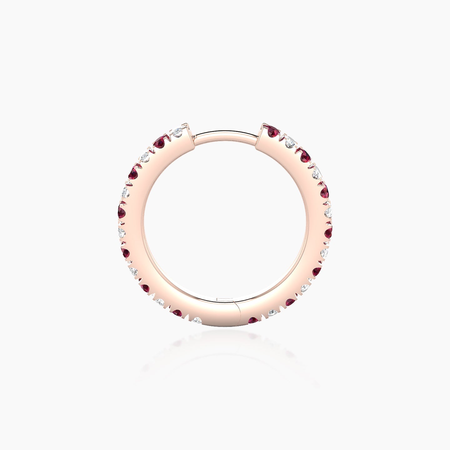 Terra | 18k Rose Gold 9.5 mm Ruby & Diamond Hoop Piercing