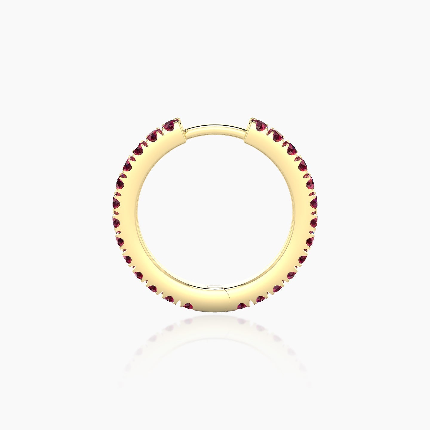 Terra | 18k Yellow Gold 9.5 mm Ruby Hoop Piercing