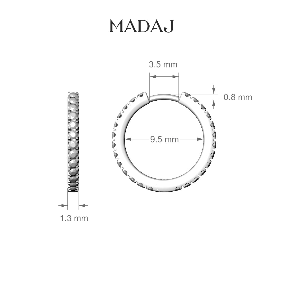 Terra | 18k Yellow Gold 9.5 mm Emerald & Diamond Hoop Piercing