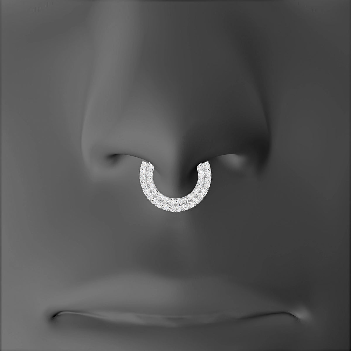Thalia | 18k White Gold 8 mm Diamond Septum Piercing