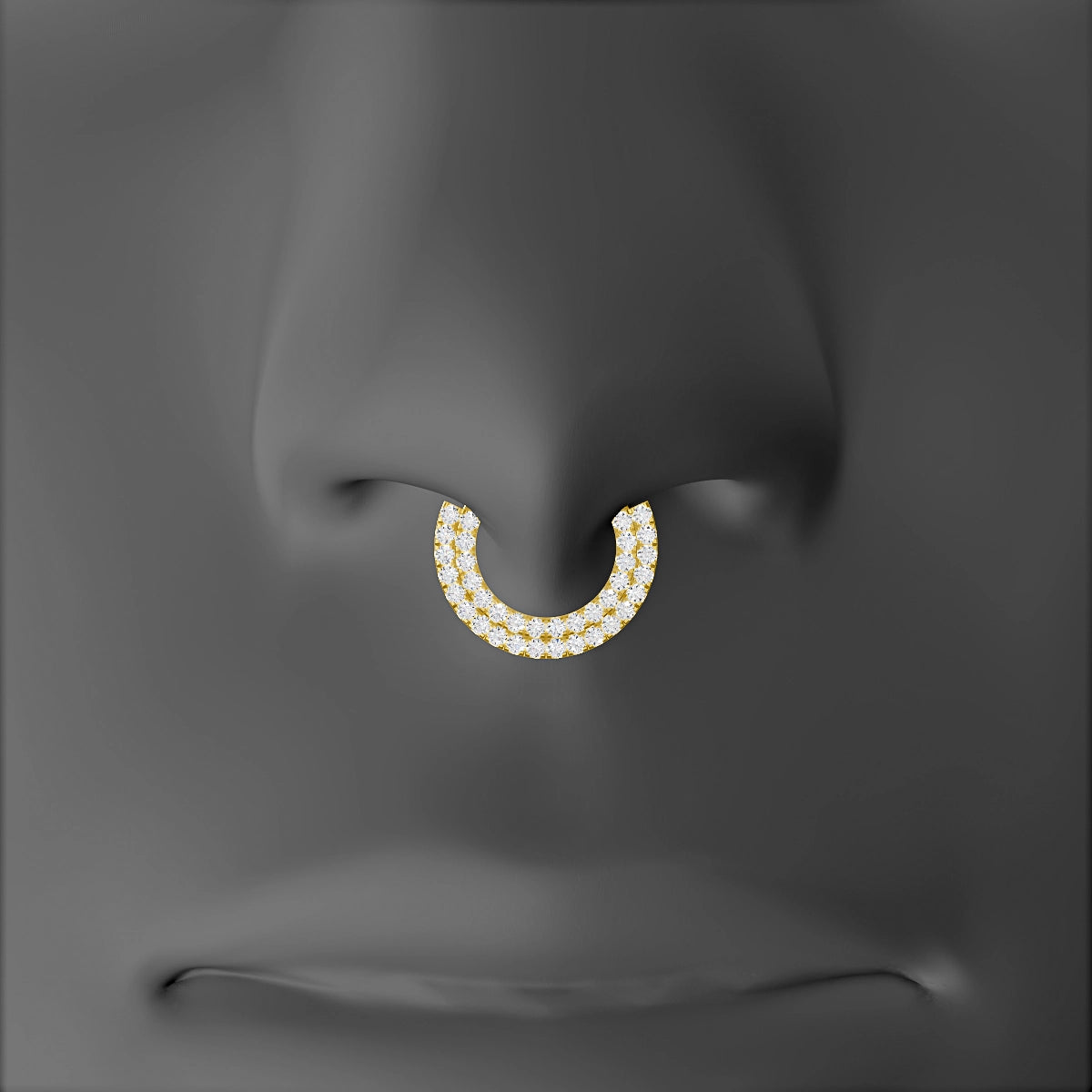 Thalia | 18k Yellow Gold 8 mm Diamond Septum Piercing