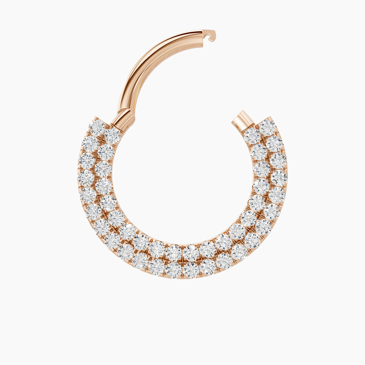 Thalia | 18k Rose Gold 9.5 mm Diamond Daith Piercing