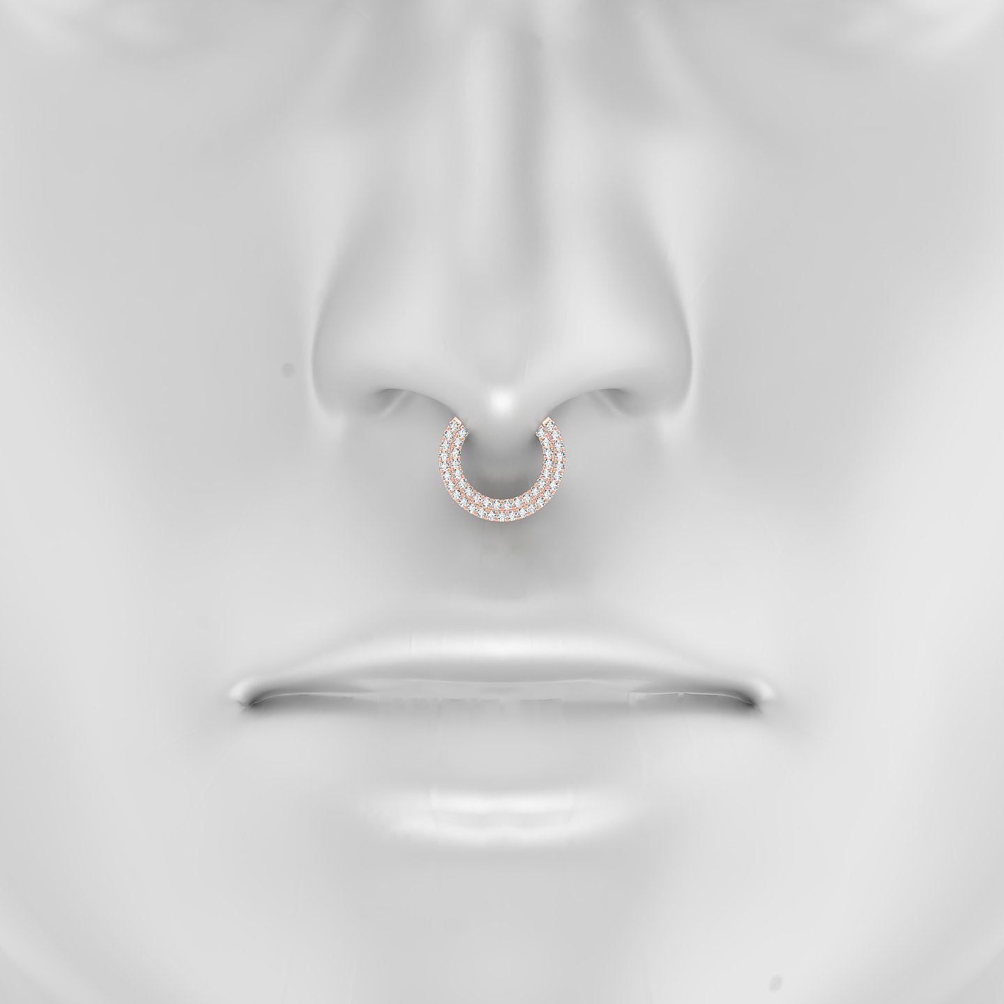 Thalia | 18k Rose Gold 9.5 mm Diamond Septum Piercing
