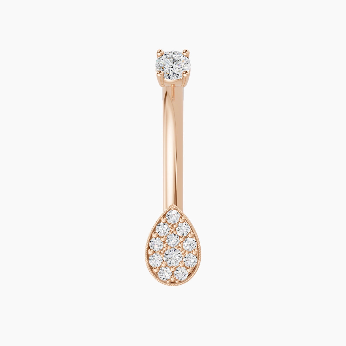 Thalie | 18k Rose Gold 6.5 mm 10 mm Diamond Belly Piercing