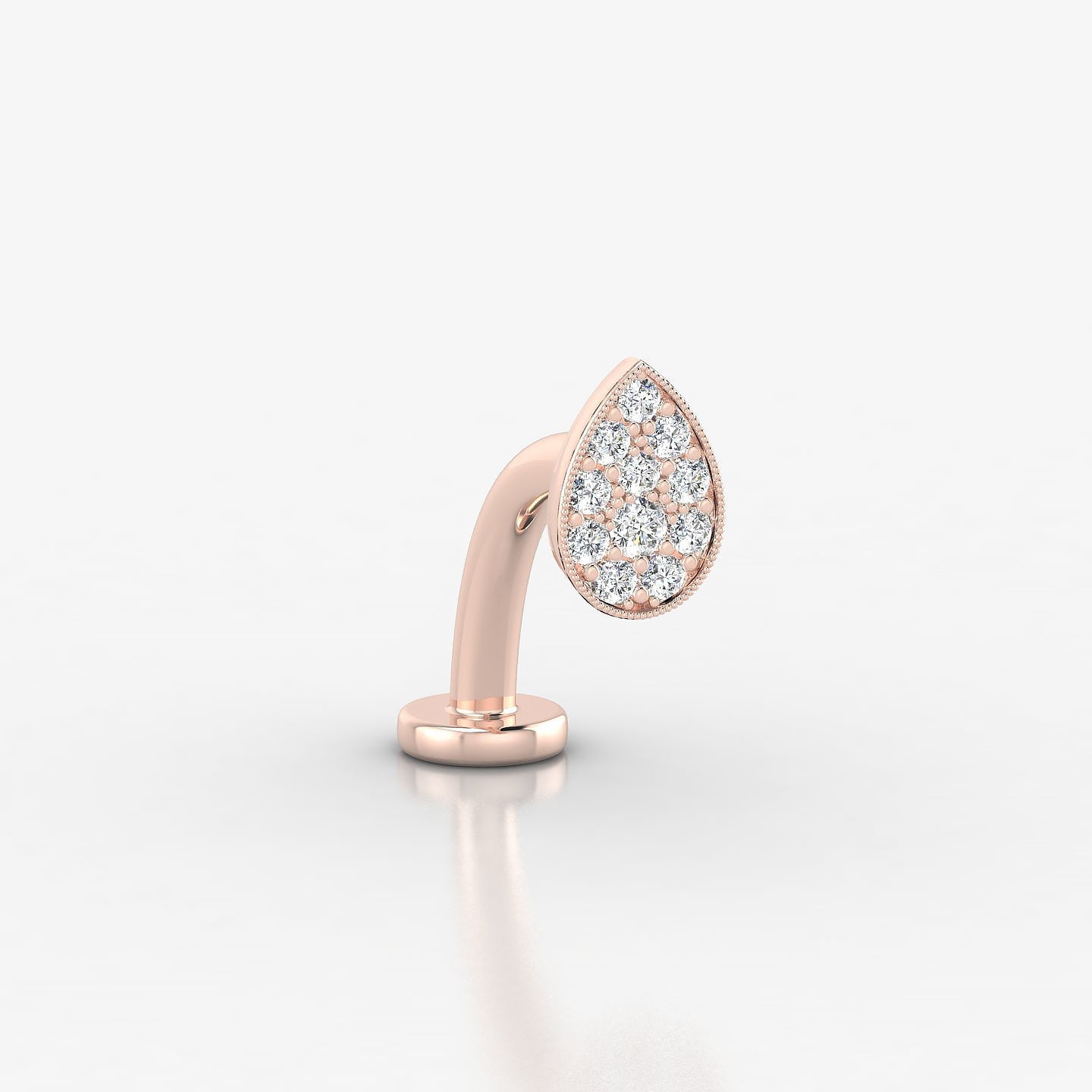 Thalie | 18k Rose Gold 6.5 mm 10 mm Diamond Floating Navel Piercing