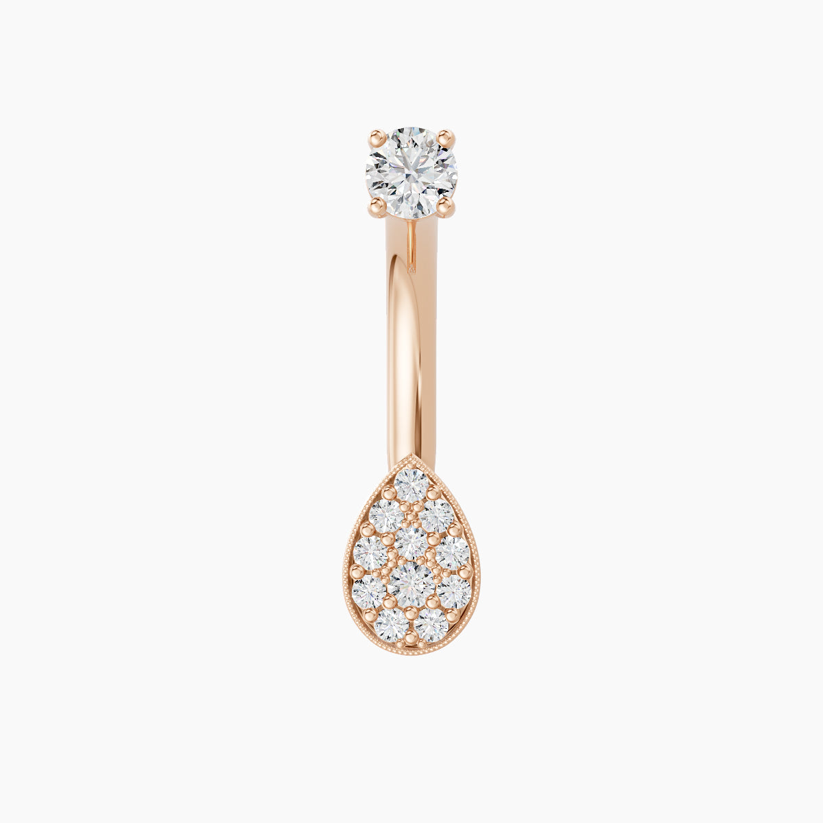 Thalie | 18k Rose Gold 6.5 mm 10 mm Diamond Navel Piercing