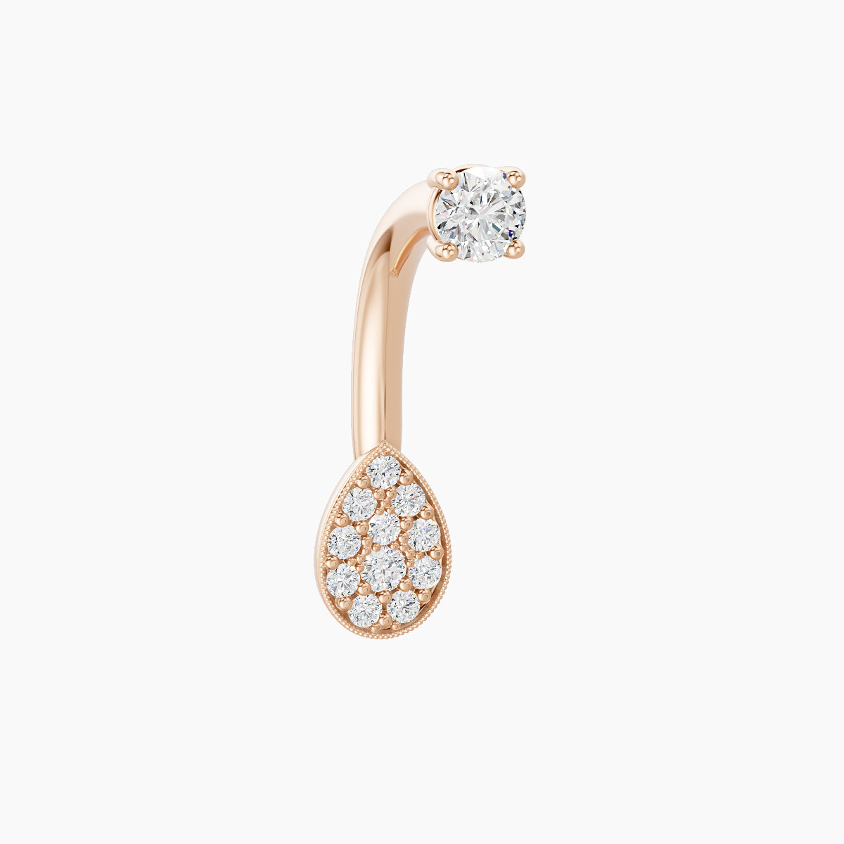 Thalie | 18k Rose Gold 6.5 mm 10 mm Diamond Navel Piercing