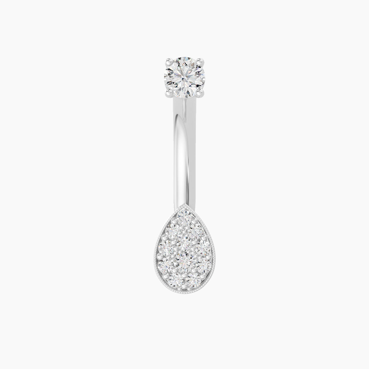 Thalie | 18k White Gold 6.5 mm 10 mm Diamond Navel Piercing