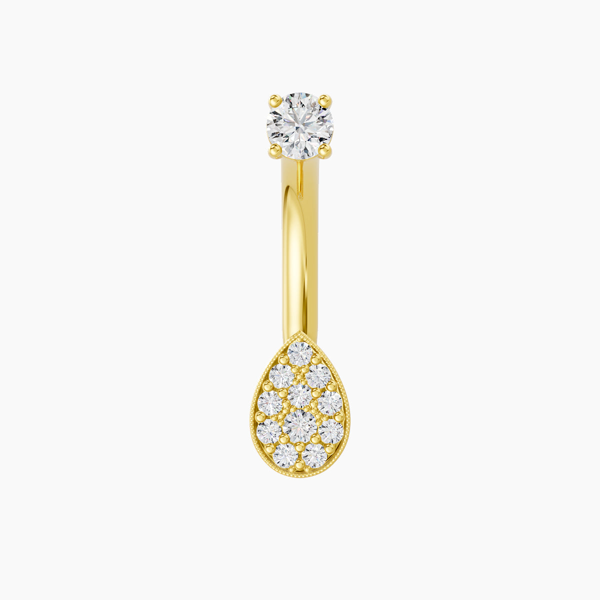 Thalie | 18k Yellow Gold 6.5 mm 10 mm Diamond Navel Piercing