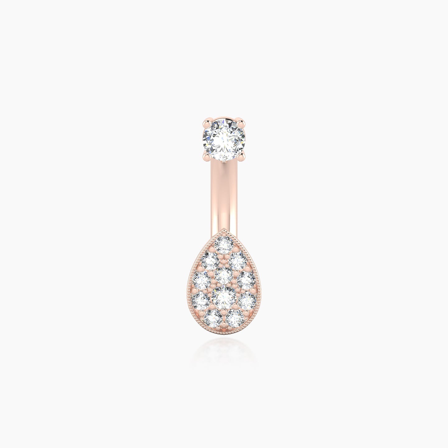 Thalie | 18k Rose Gold 10 mm 6.5 mm Diamond Navel Piercing