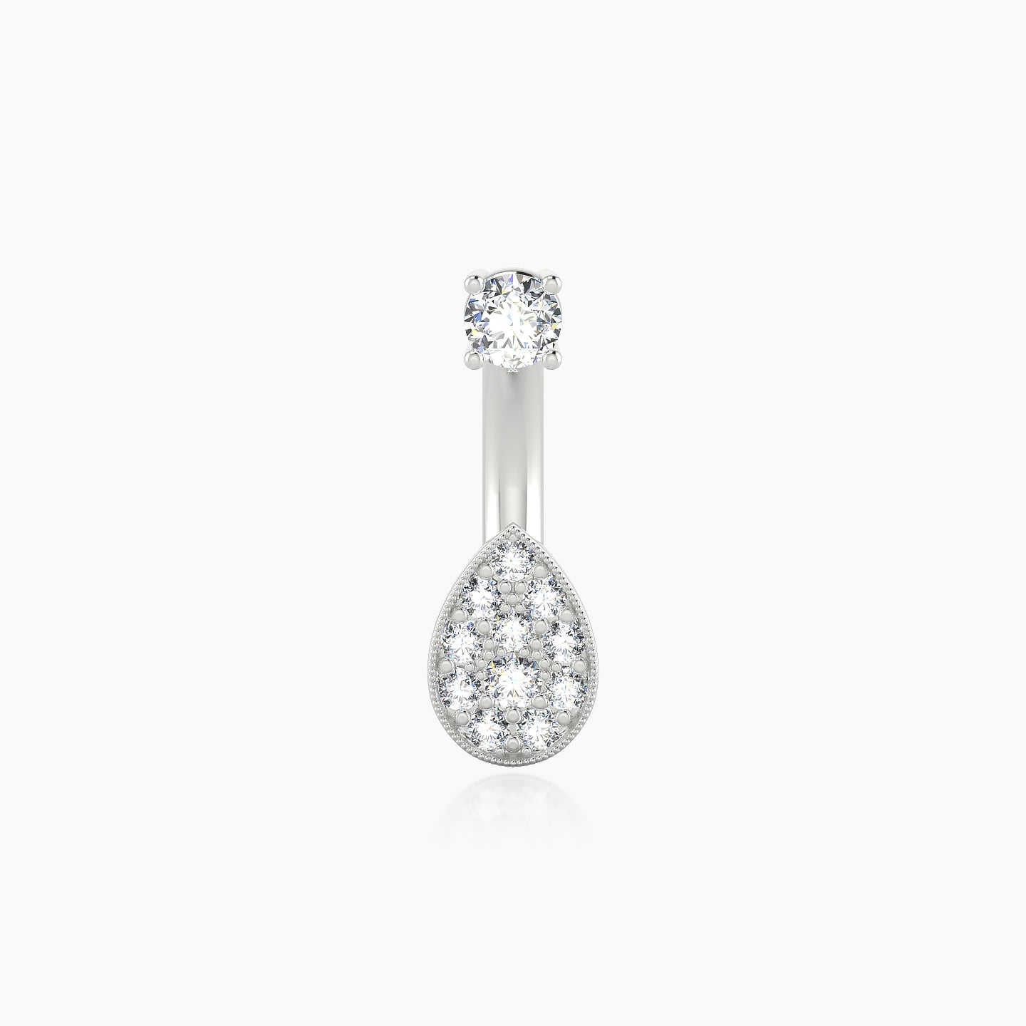 Thalie | 18k White Gold 10 mm 6.5 mm Diamond Navel Piercing