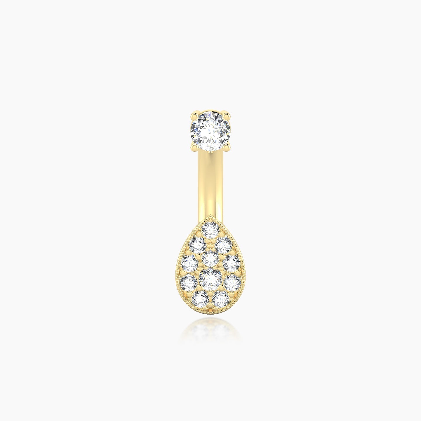 Thalie | 18k Yellow Gold 10 mm 6.5 mm Diamond Navel Piercing