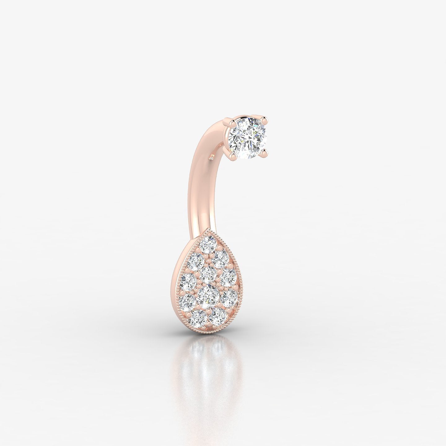 Thalie | 18k Rose Gold 10 mm 6.5 mm Diamond Navel Piercing