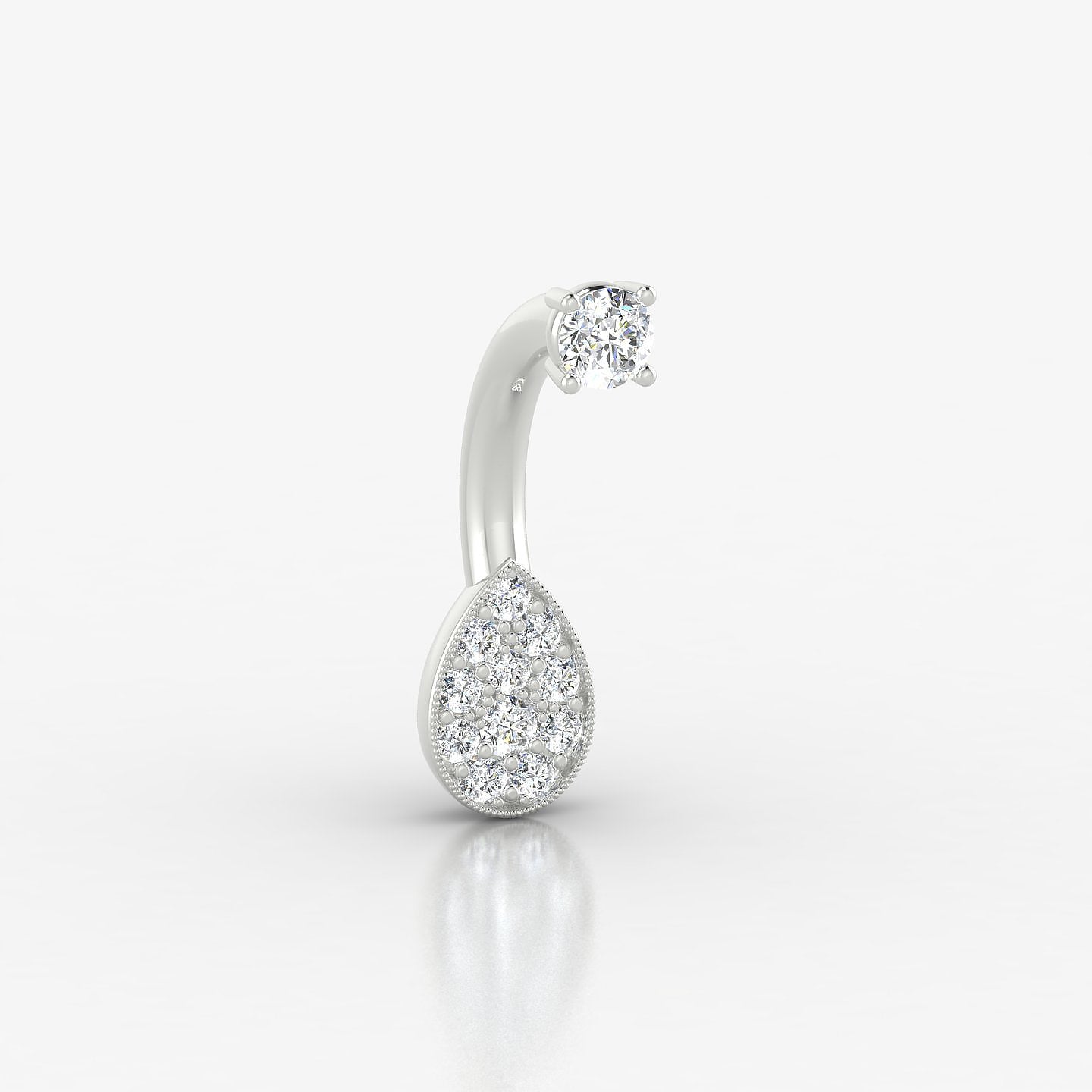Thalie | 18k White Gold 10 mm 6.5 mm Diamond Navel Piercing