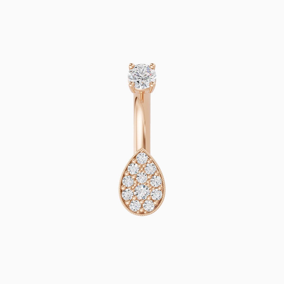 Thalie | 18k Rose Gold 6.5 mm 6 mm Diamond Belly Piercing