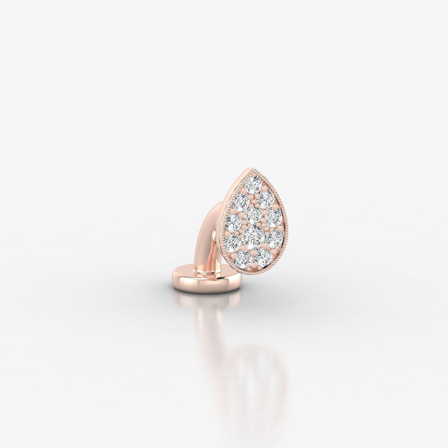 Thalie | 18k Rose Gold 6.5 mm 6 mm Diamond Floating Navel Piercing