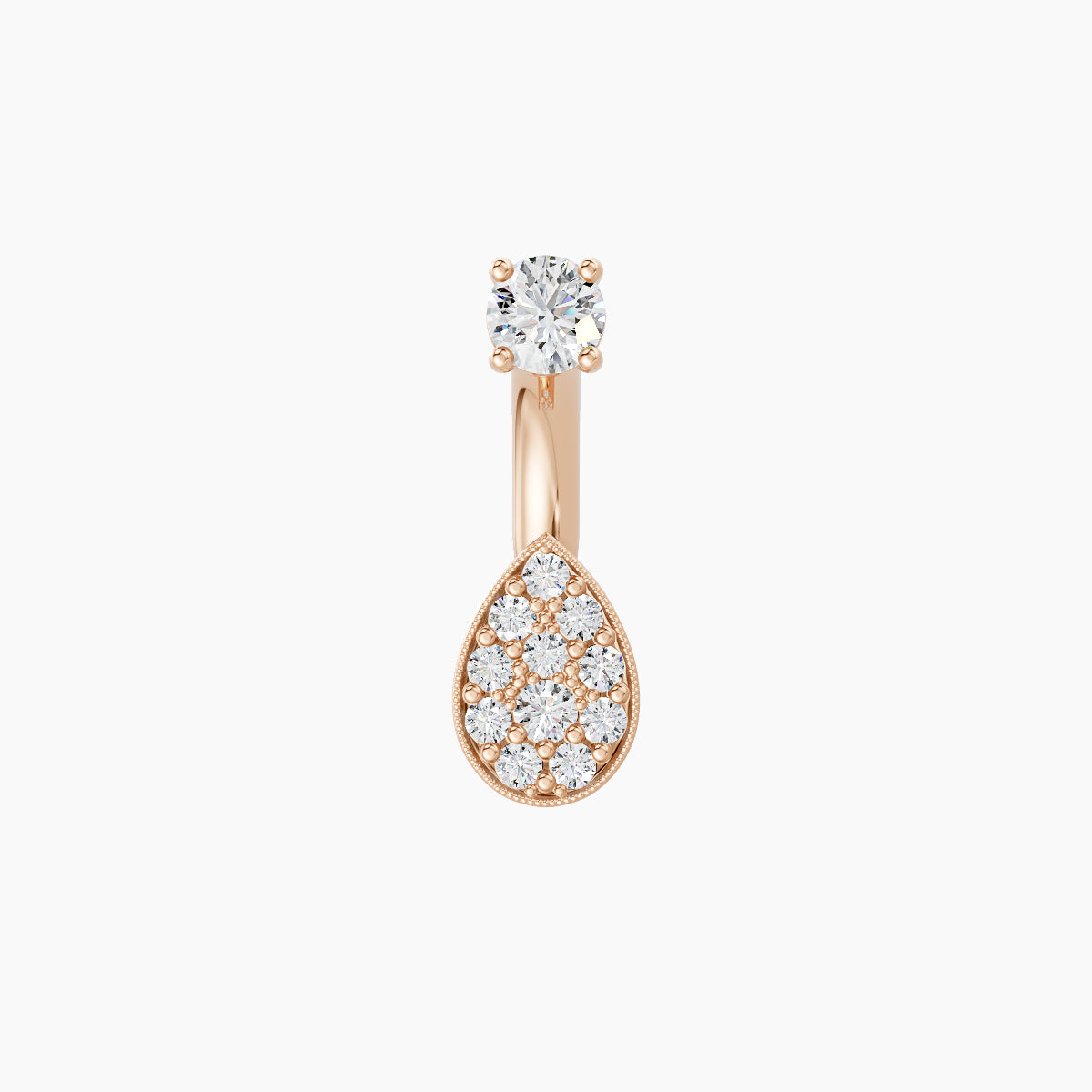 Thalie | 18k Rose Gold 6.5 mm 6 mm Diamond Navel Piercing
