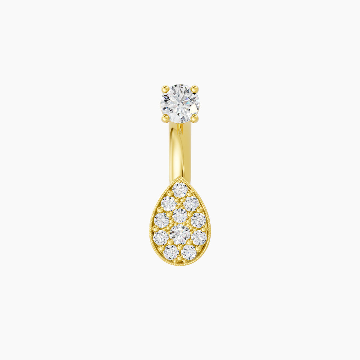 Thalie | 18k Yellow Gold 6.5 mm 6 mm Diamond Navel Piercing