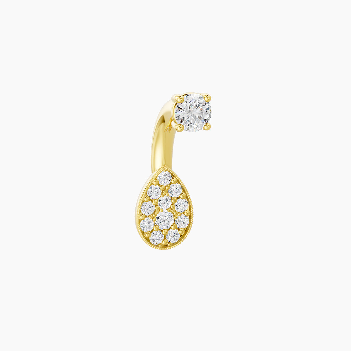 Thalie | 18k Yellow Gold 6.5 mm 6 mm Diamond Navel Piercing