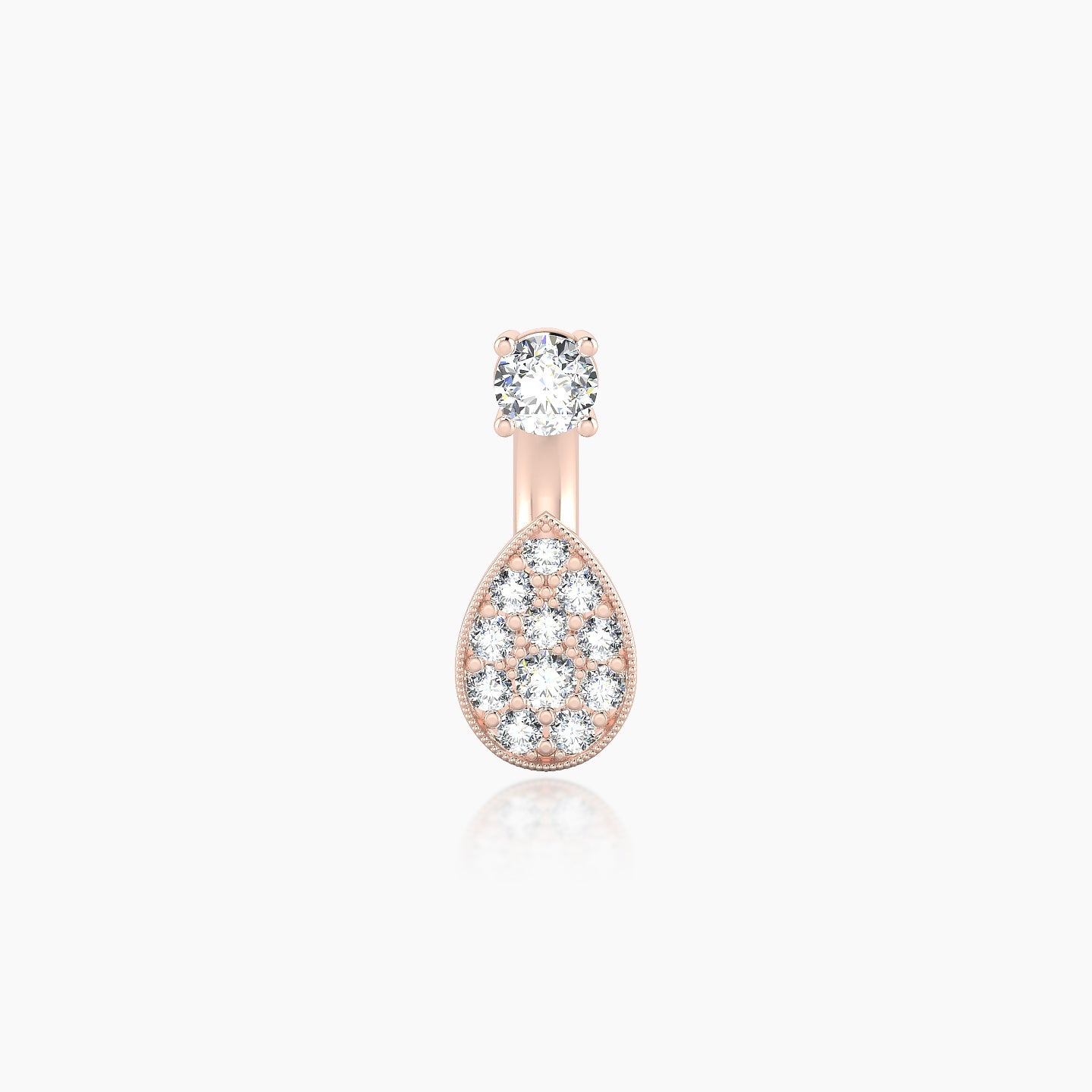 Thalie | 18k Rose Gold 6 mm 6.5 mm Diamond Navel Piercing