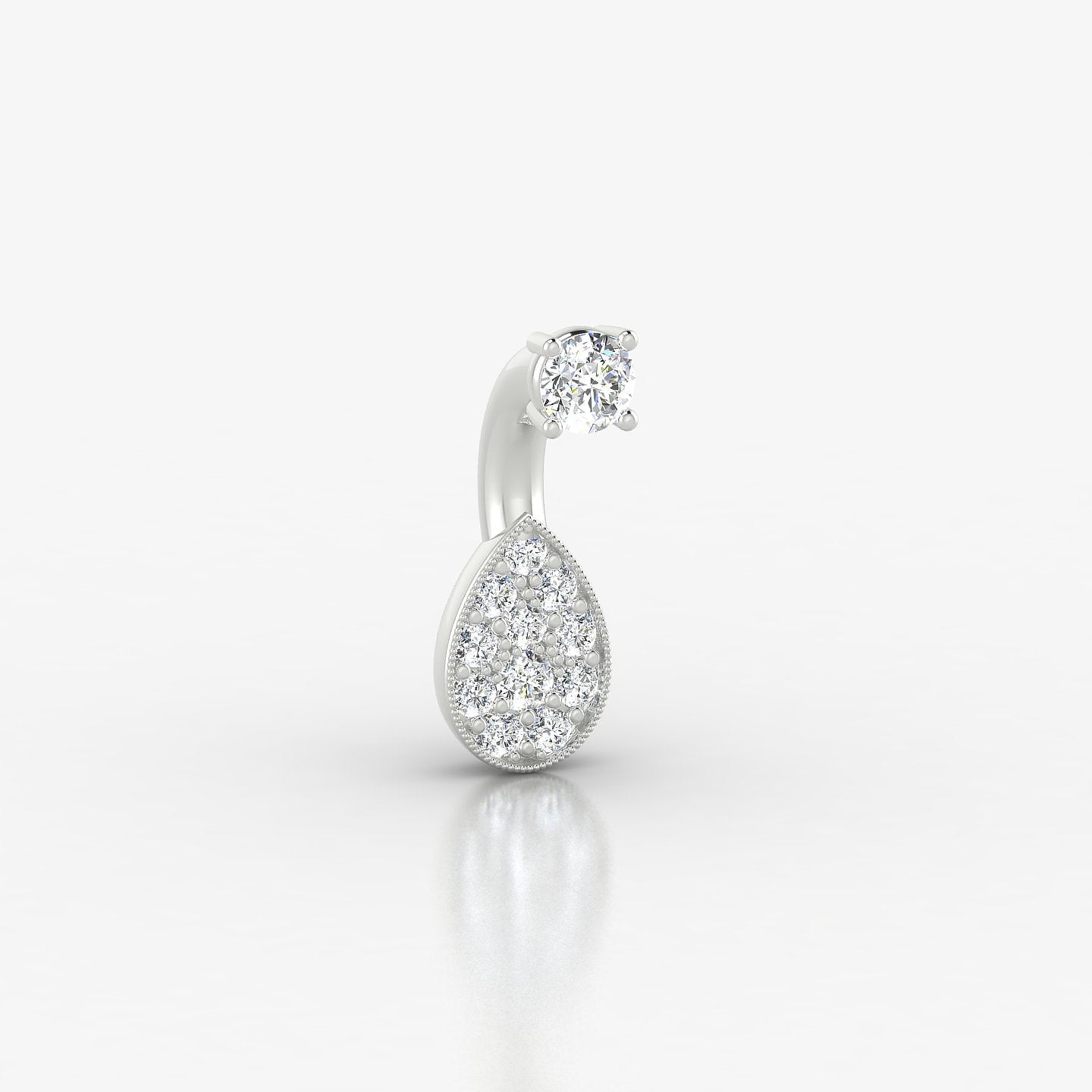 Thalie | 18k White Gold 6 mm 6.5 mm Diamond Navel Piercing