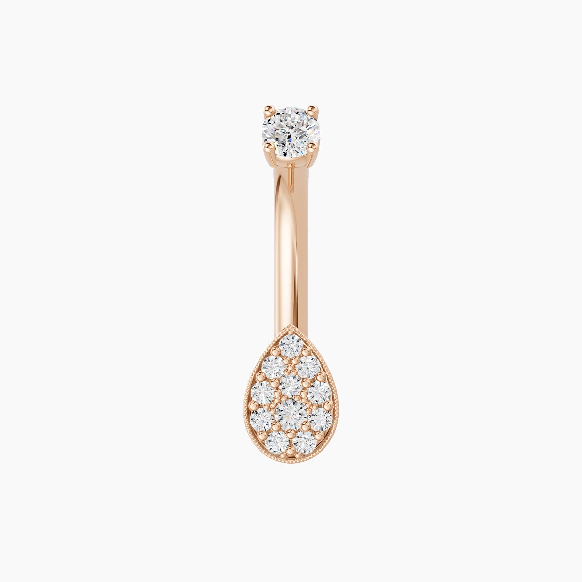 Thalie | 18k Rose Gold 6.5 mm 8 mm Diamond Belly Piercing