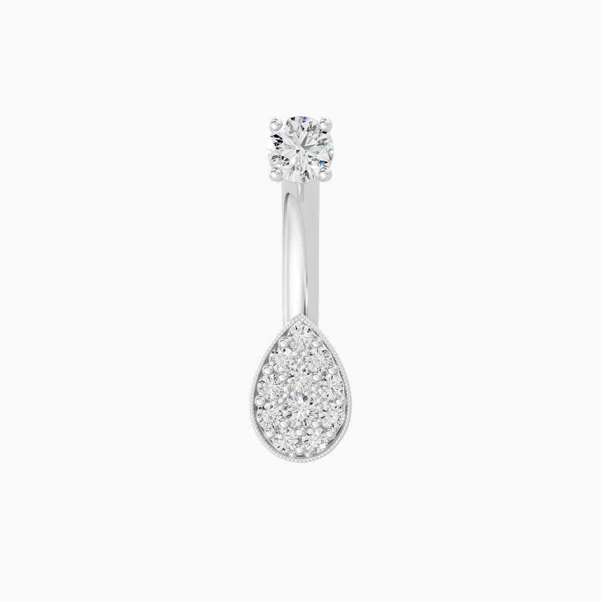 Thalie | 18k White Gold 6.5 mm 8 mm Diamond Navel Piercing