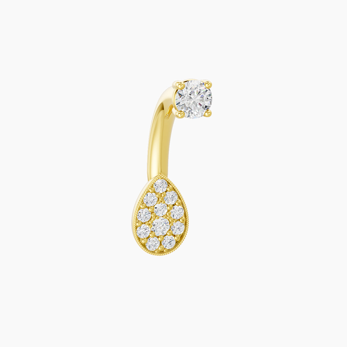 Thalie | 18k Yellow Gold 6.5 mm 8 mm Diamond Navel Piercing