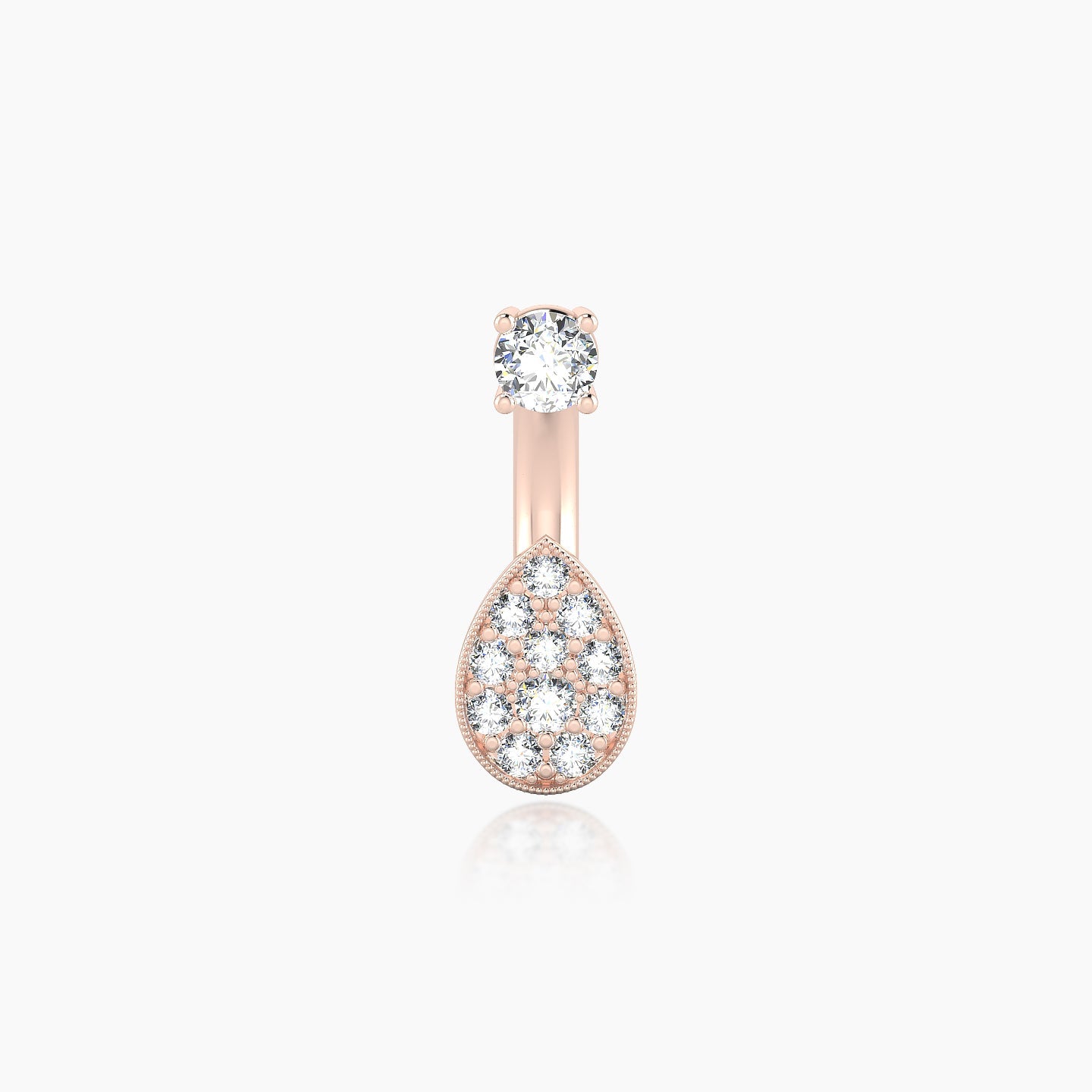 Thalie | 18k Rose Gold 8 mm 6.5 mm Diamond Navel Piercing