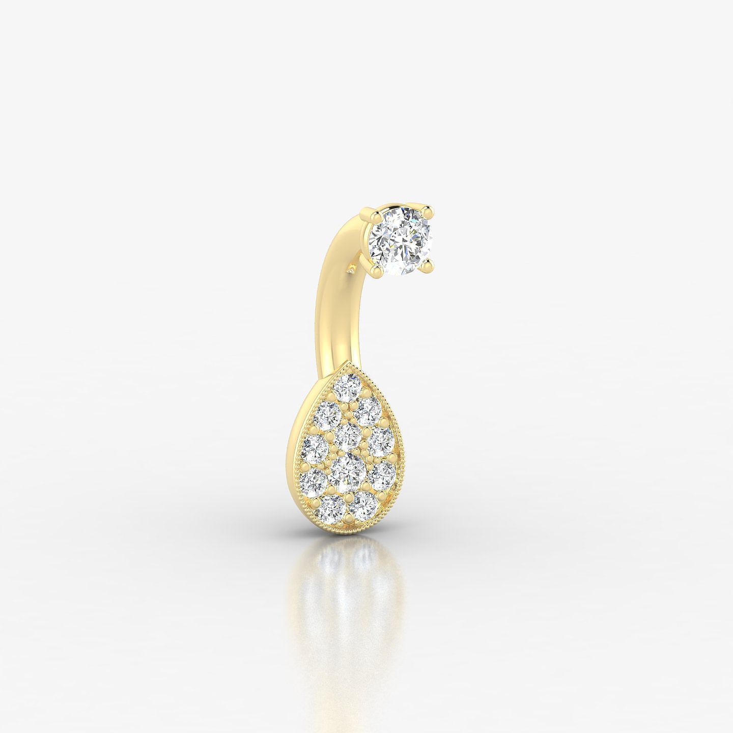 Thalie | 18k Yellow Gold 8 mm 6.5 mm Diamond Navel Piercing