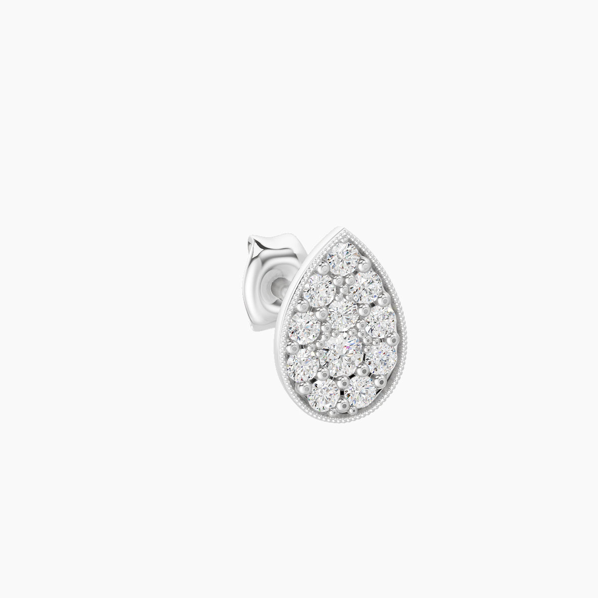 Thalie | 18k White Gold 6.5 mm Diamond Earring