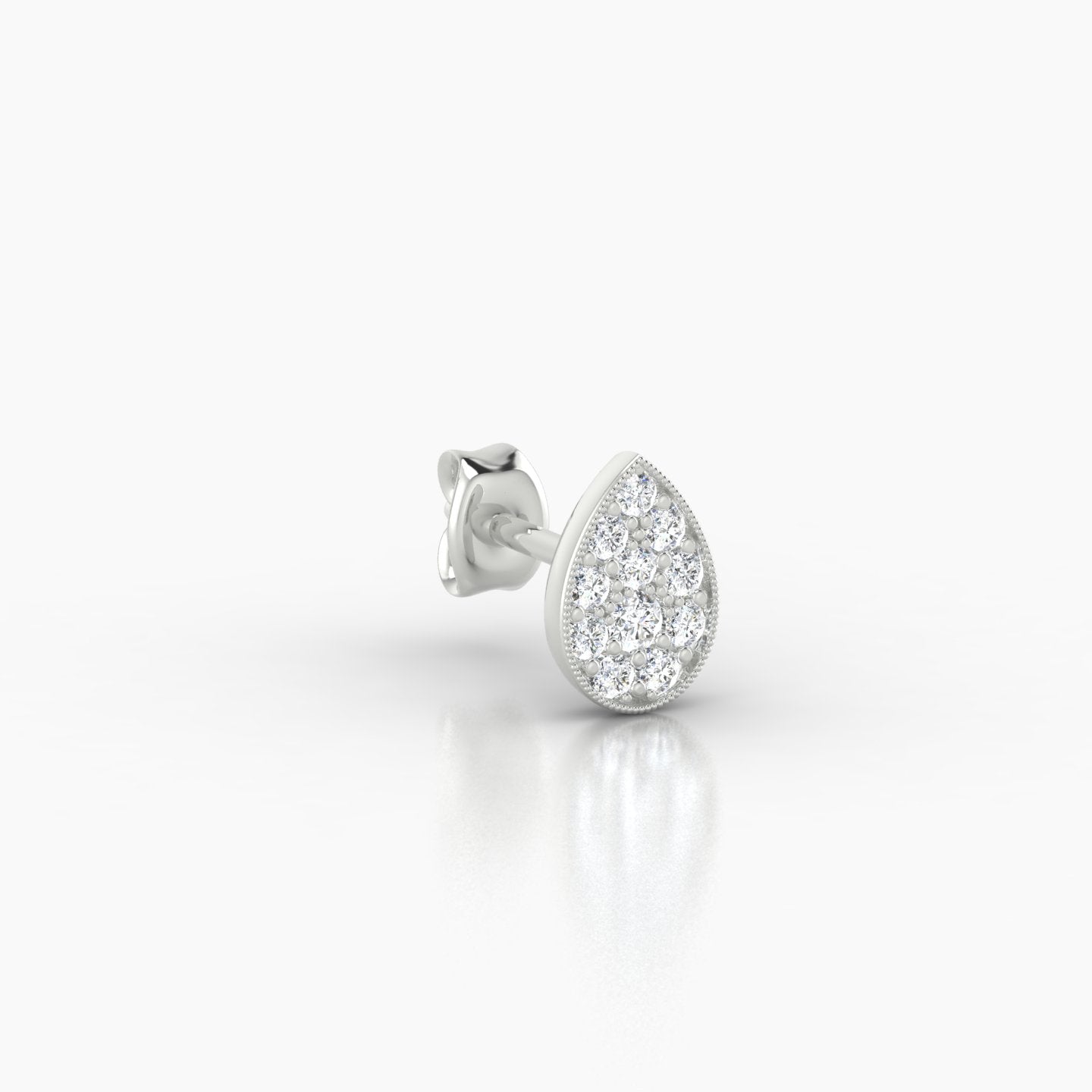 Thalie | 18k White Gold 6.5 mm Diamond Earring