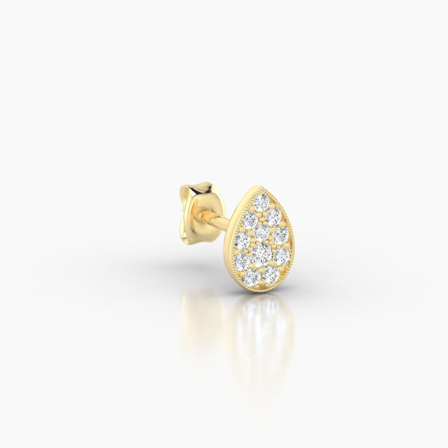Thalie | 18k Yellow Gold 6.5 mm Diamond Earring