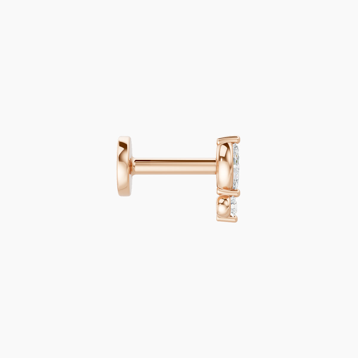 Thea | 18k Rose Gold 5.5 mm 5 mm Diamond Nose Piercing