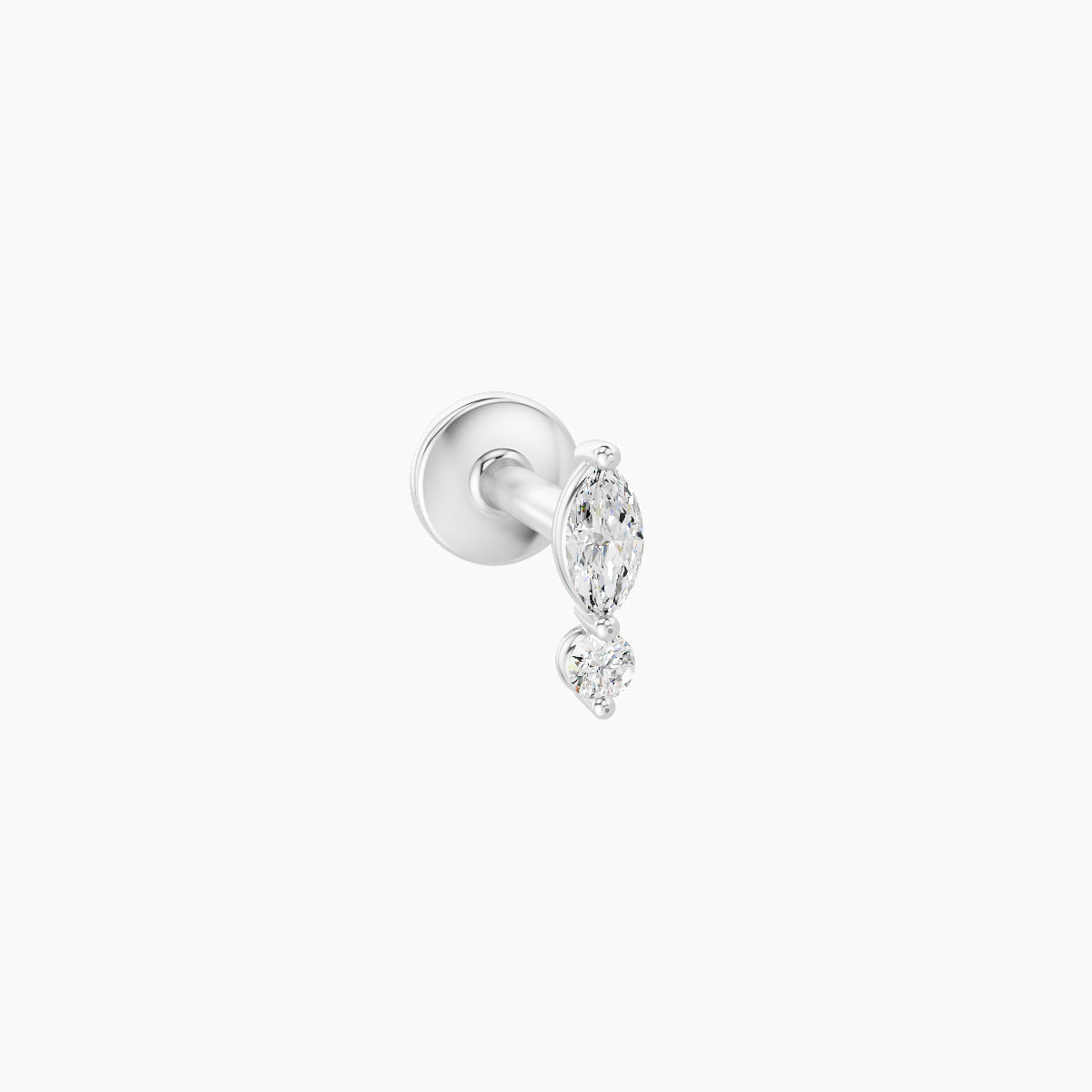 Thea | 18k White Gold 5.5 mm 5 mm Diamond Nose Piercing