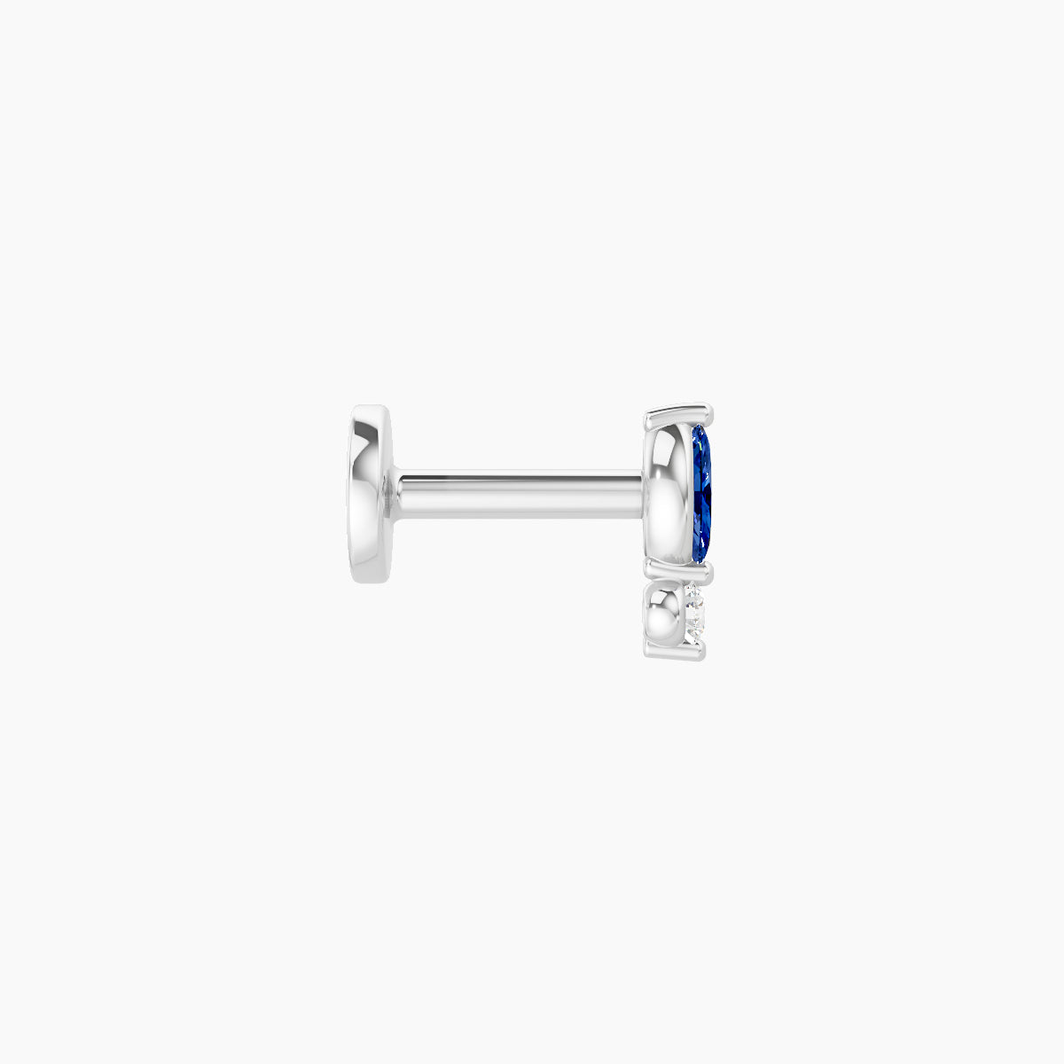 Thea | 18k White Gold 5 mm 5.5 mm Sapphire & Diamond Nose Piercing