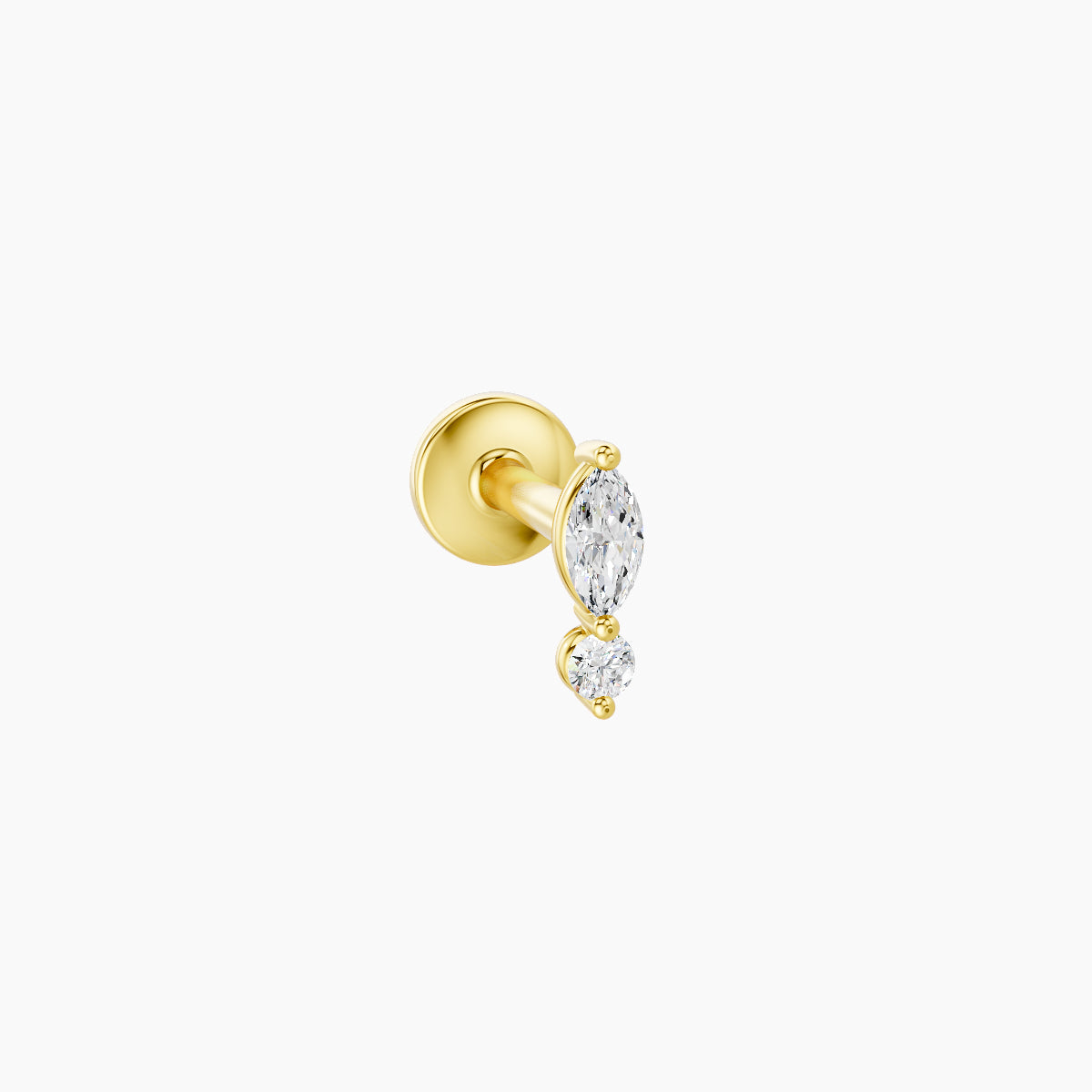 Thea | 18k Yellow Gold 5.5 mm 5 mm Diamond Nose Piercing