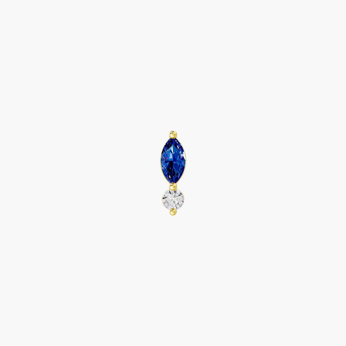 Thea | 18k Yellow Gold 5 mm 5.5 mm Sapphire & Diamond Piercing