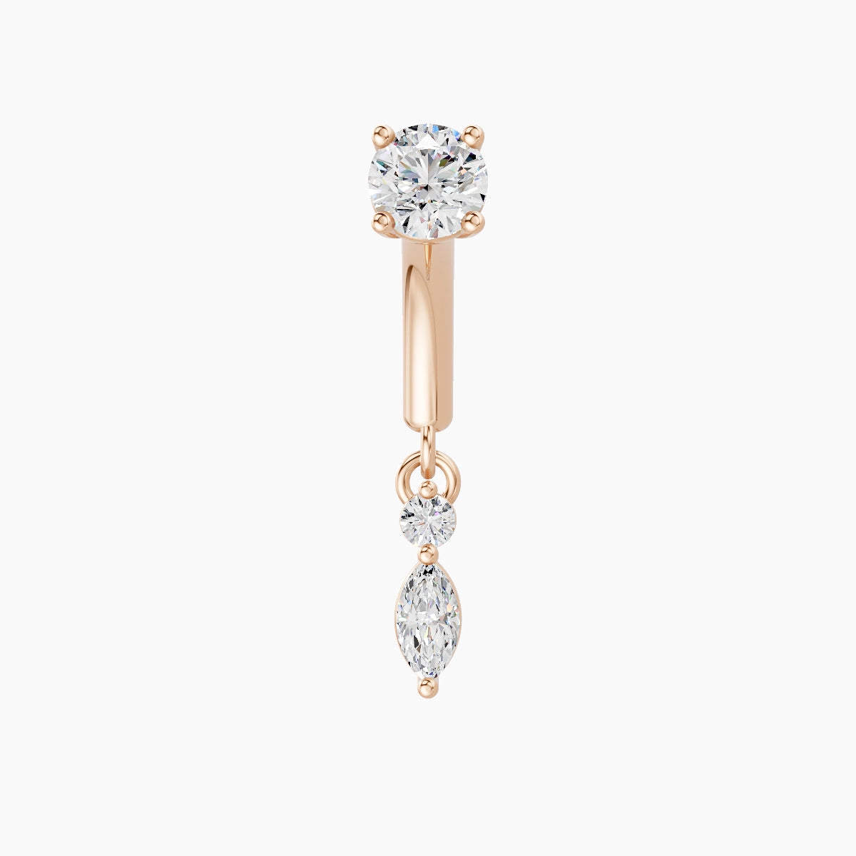 Thea | 18k Rose Gold 6 mm Diamond Rook Piercing