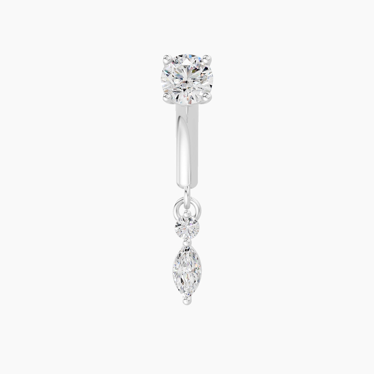Thea | 18k White Gold 6 mm Diamond Rook Piercing