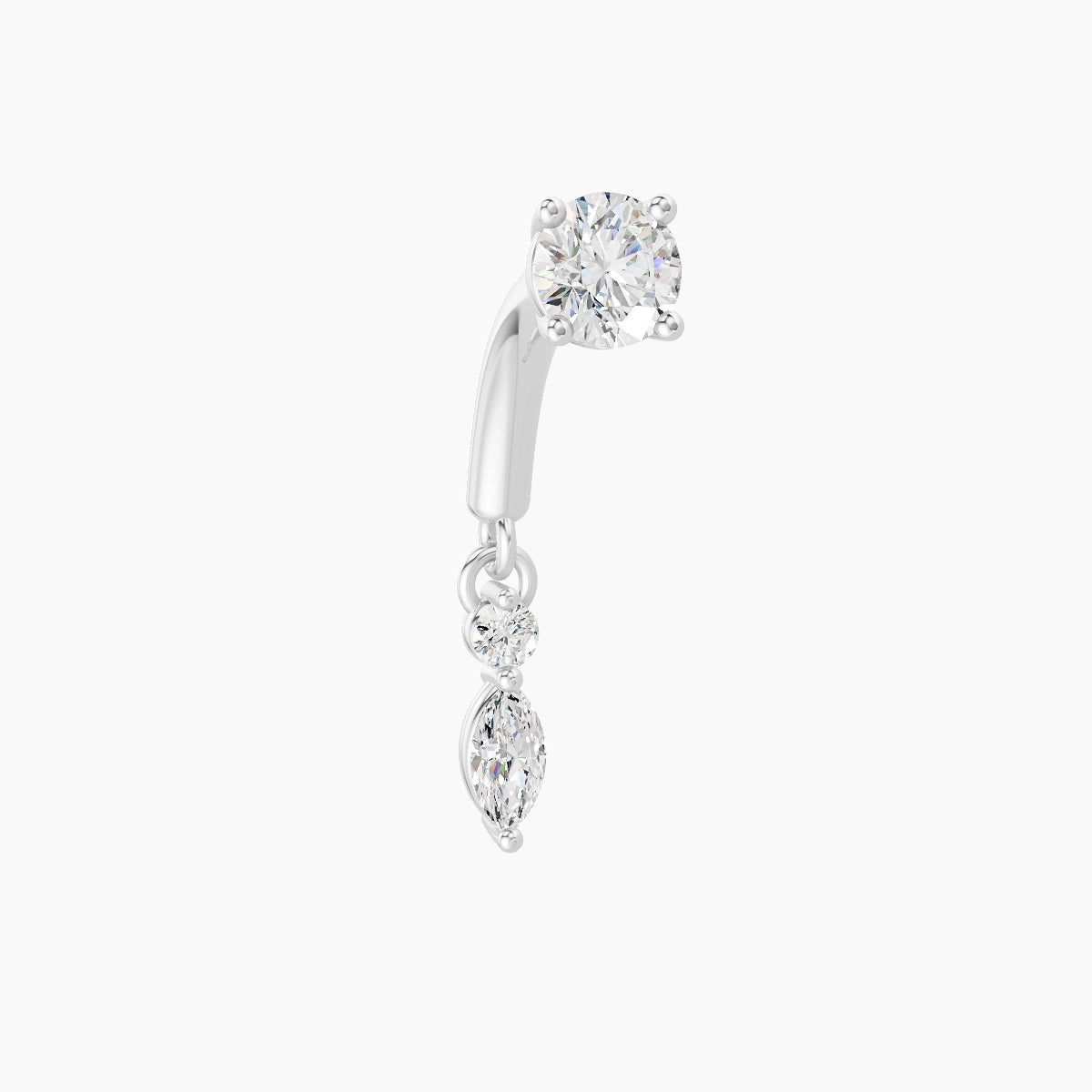 Thea | 18k White Gold 6 mm Diamond Rook Piercing
