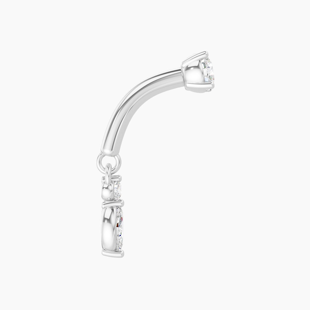 Thea | 18k White Gold 6 mm Diamond Rook Piercing